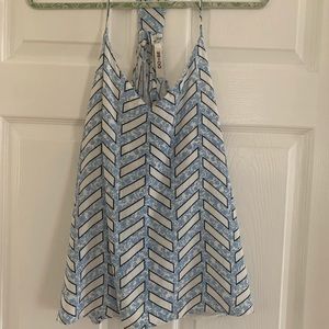 Blue and White Strip Tank Top